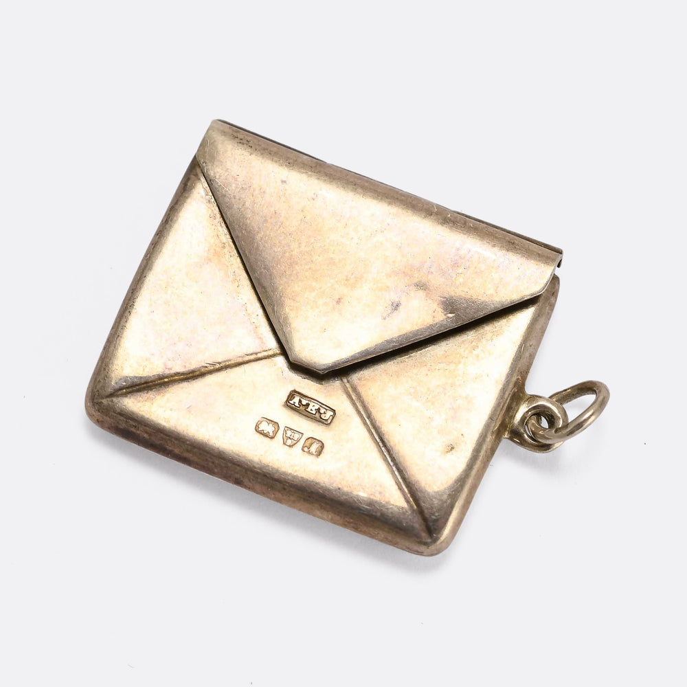 Edwardian Sterling Silver Envelope Pendant
