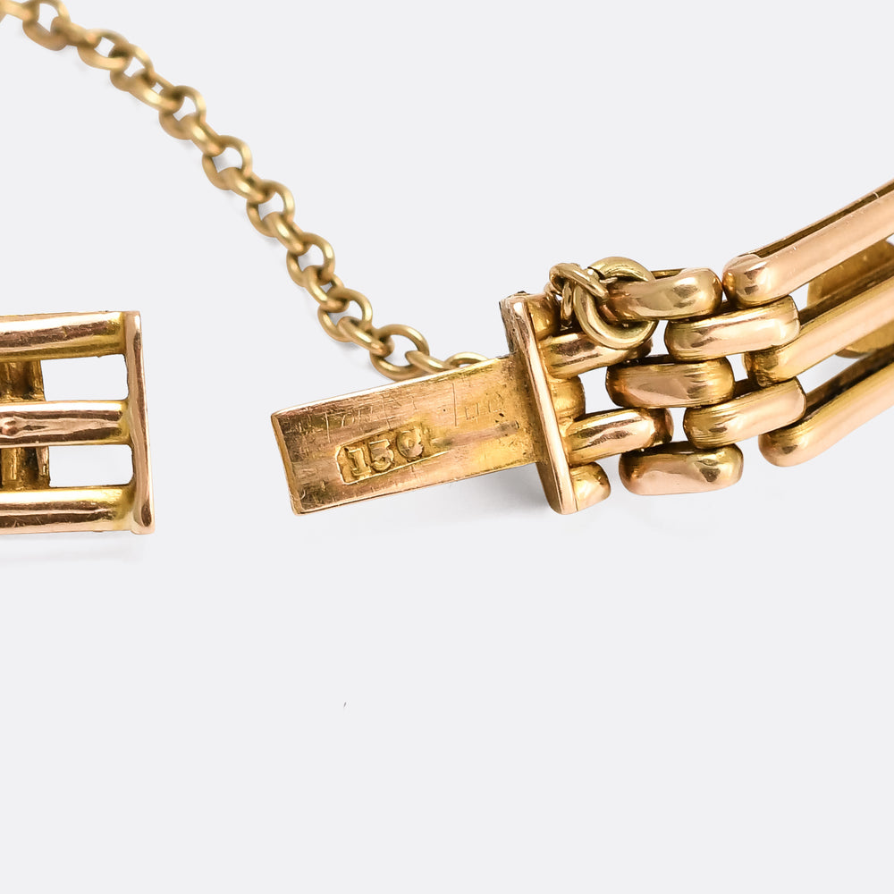 Edwardian Turquoise Gate-Link Bracelet