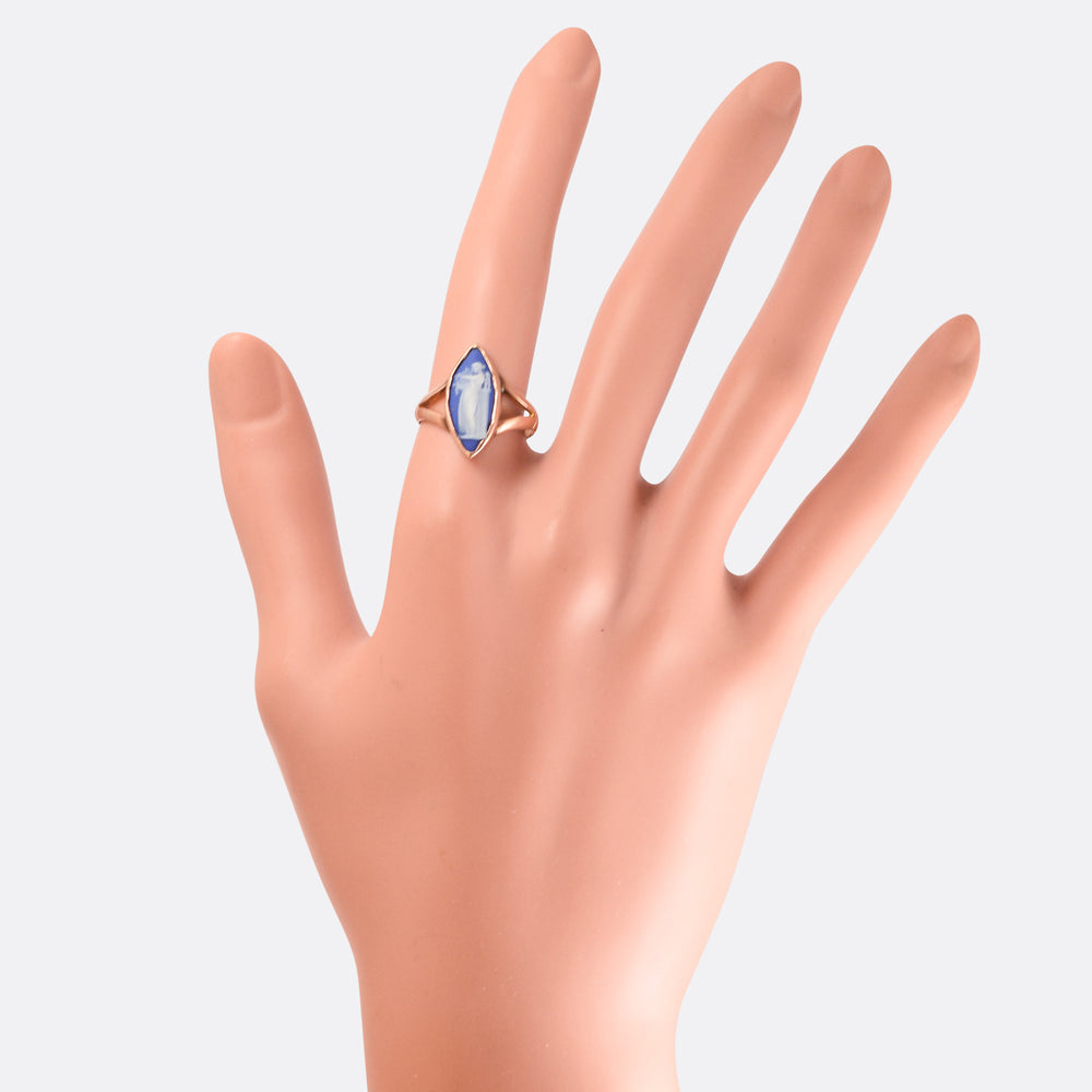 Edwardian Wedgwood Erato Navette Cameo Ring