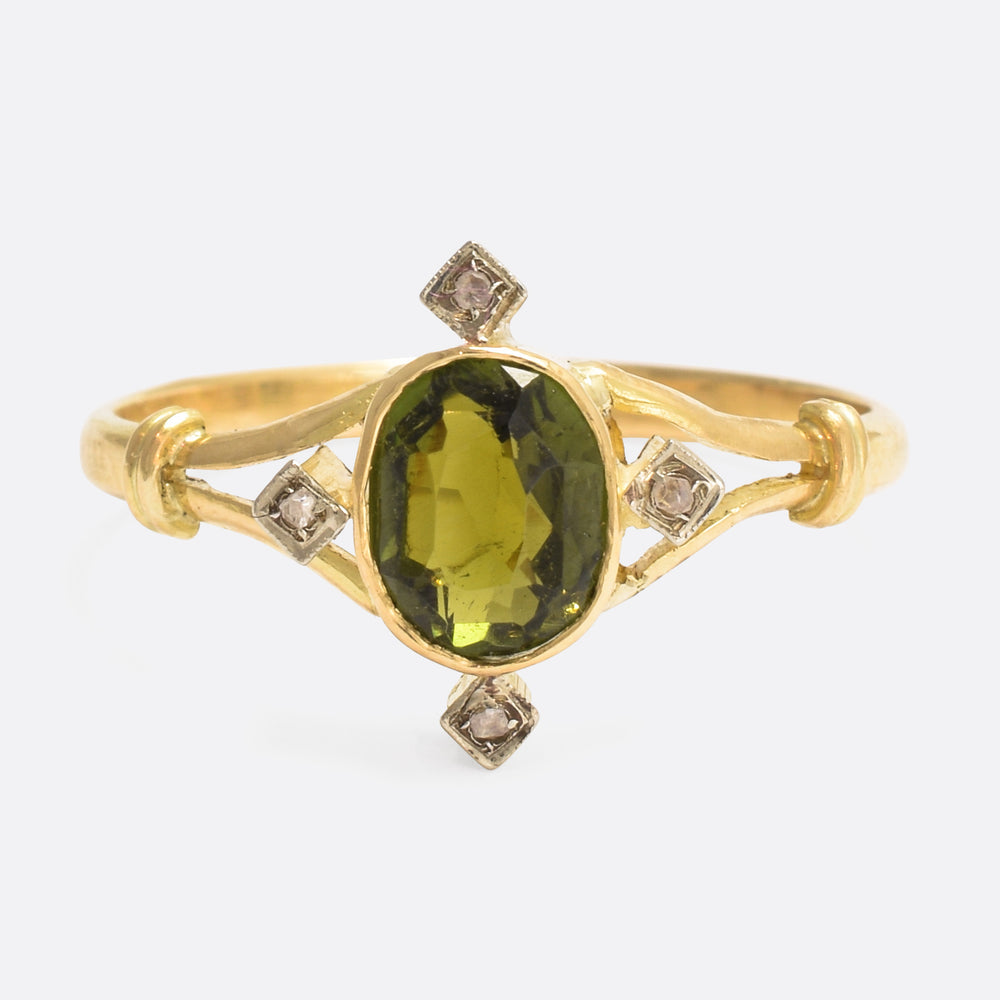 Edwardian Tourmaline Compass Point Ring