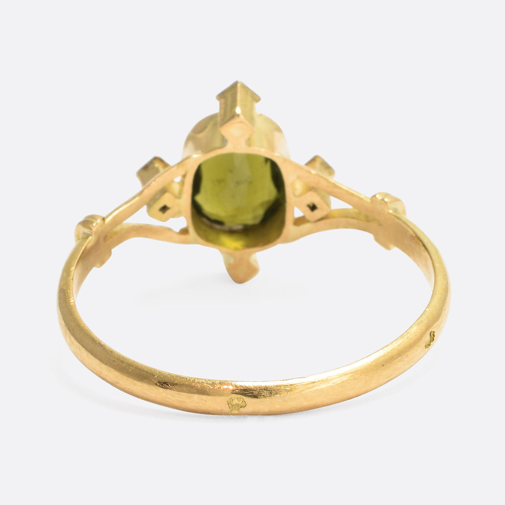 Edwardian Tourmaline Compass Point Ring