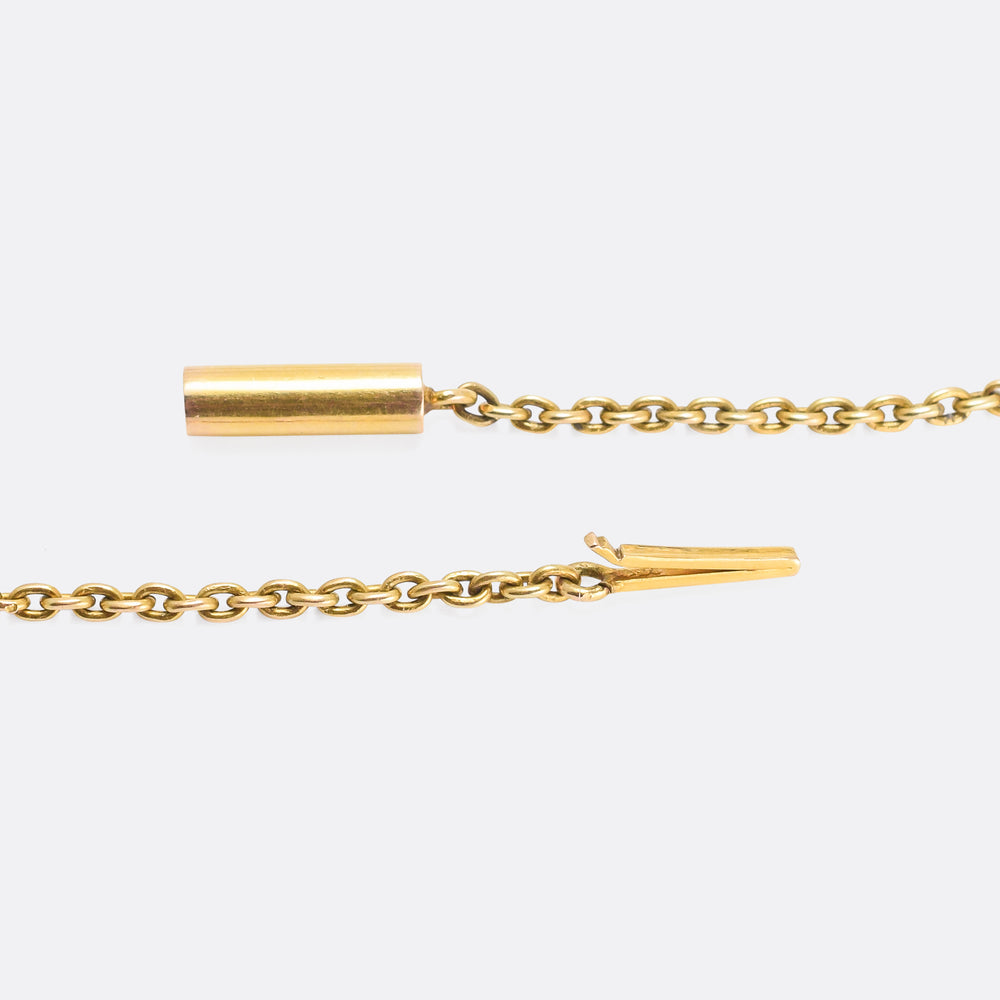 Edwardian Tourmaline, Emerald & Diamond Fringe Necklace