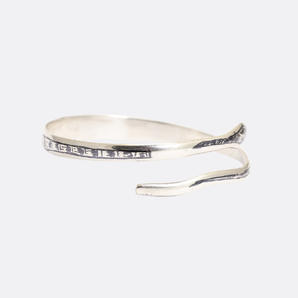 Egyptian Revival Niello Snake Bangle
