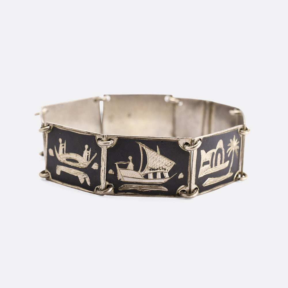 Egyptian Revival Panel Bracelet