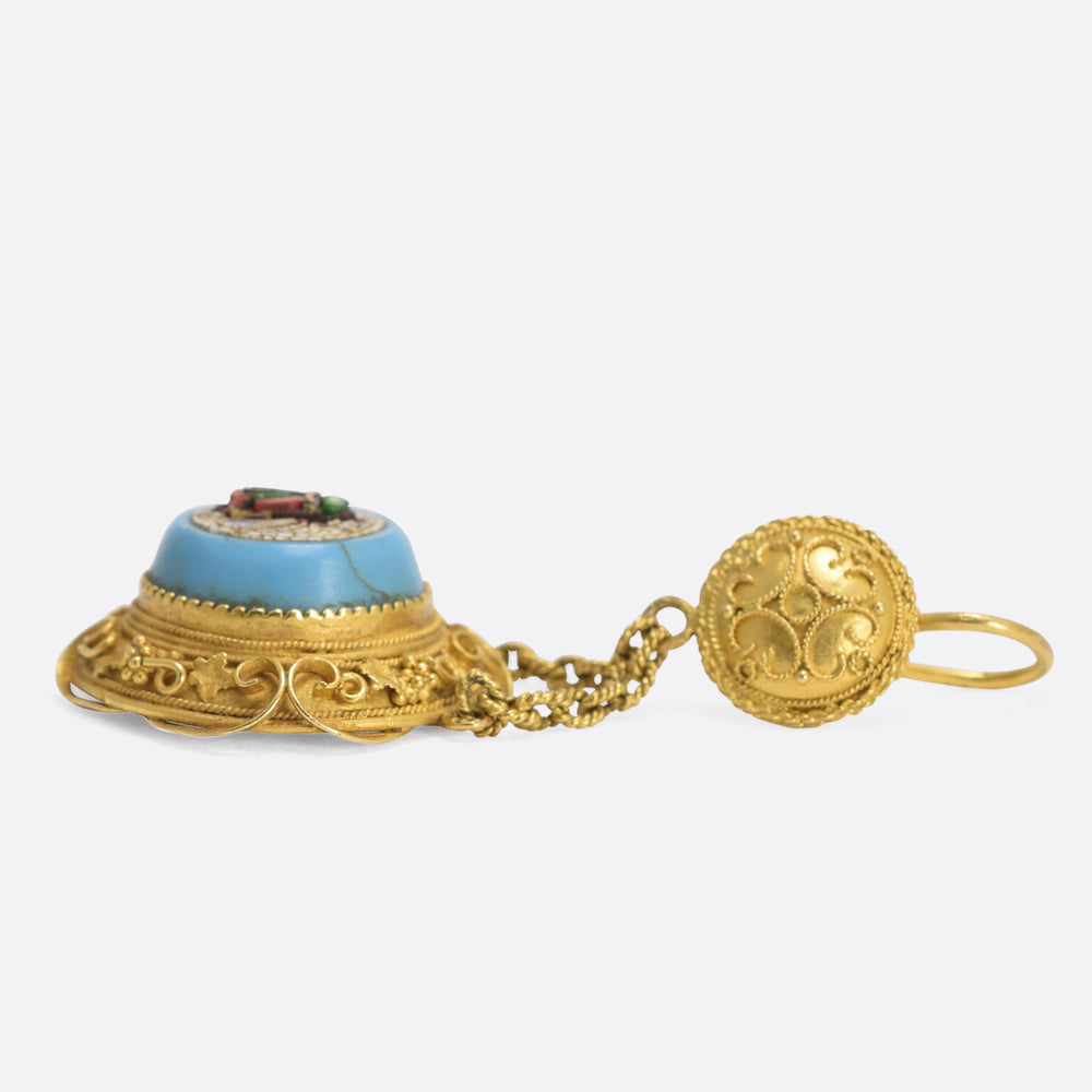 Etruscan Revival Micromosaic Bug Earrings