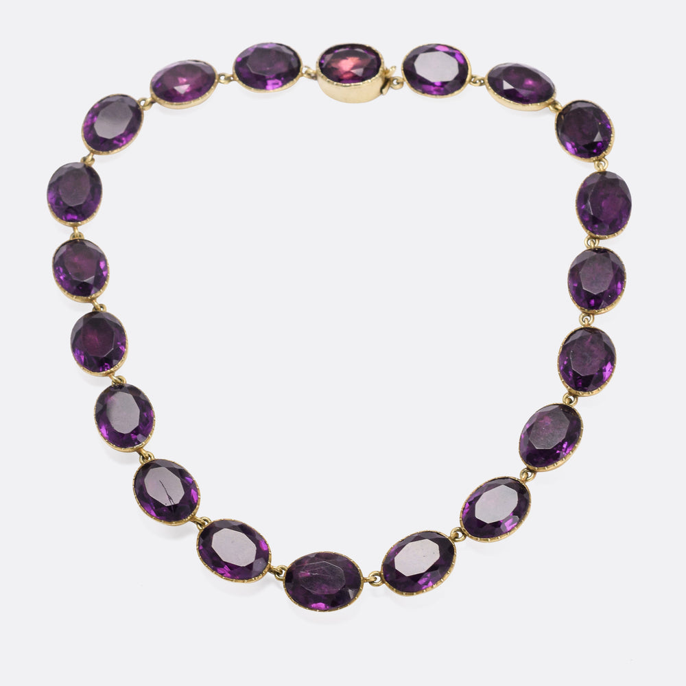 Georgian Amethyst Paste Rivière Necklace