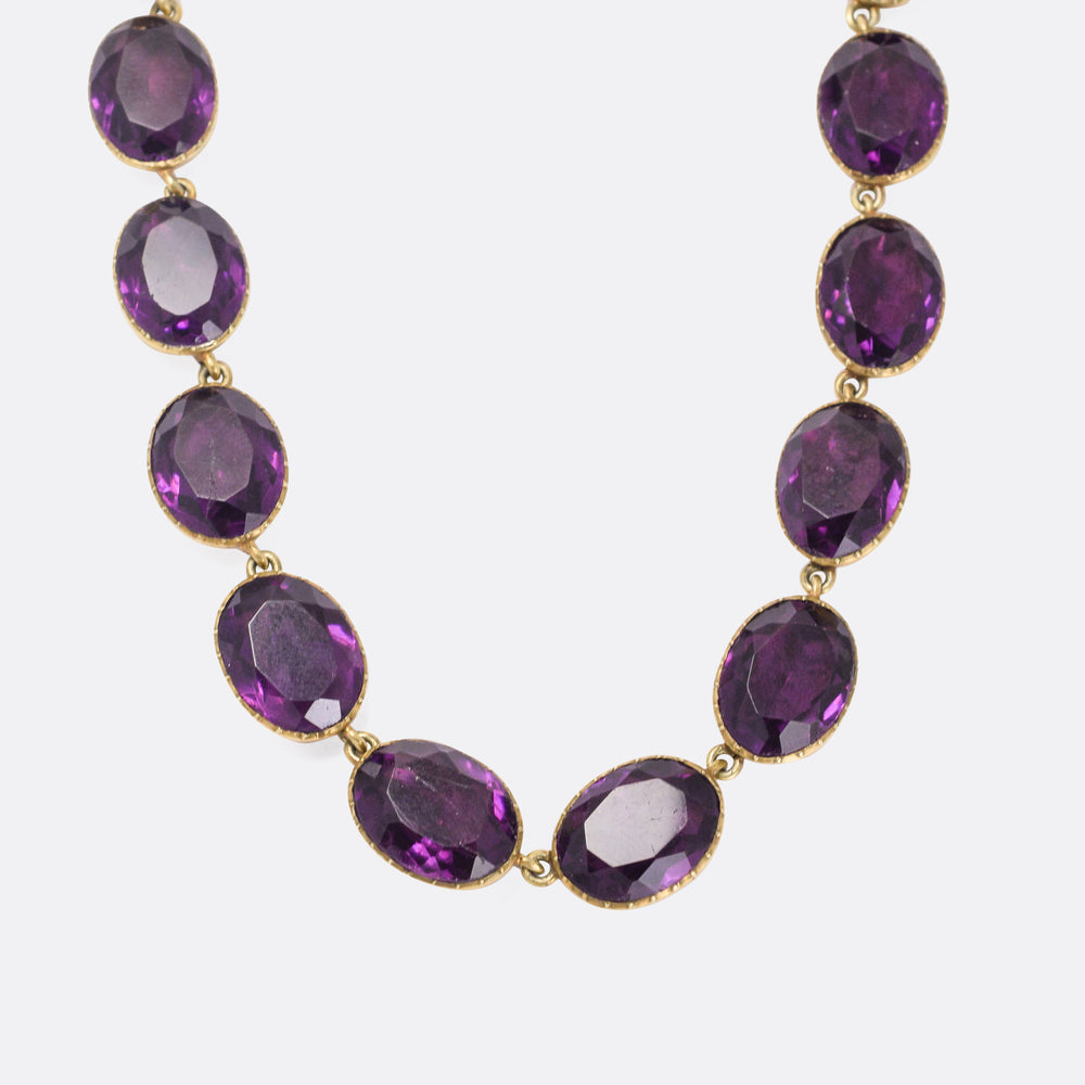 Georgian Amethyst Paste Rivière Necklace