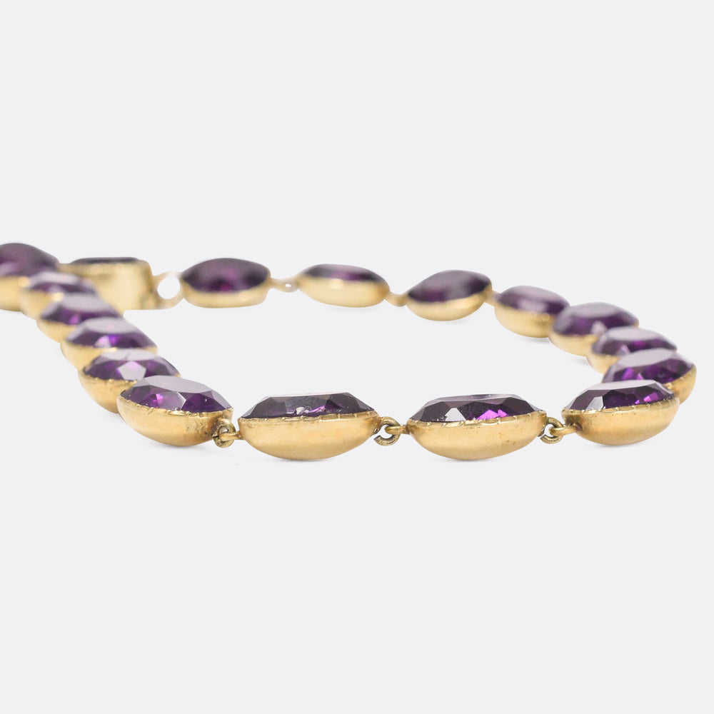 Georgian Amethyst Paste Rivière Necklace