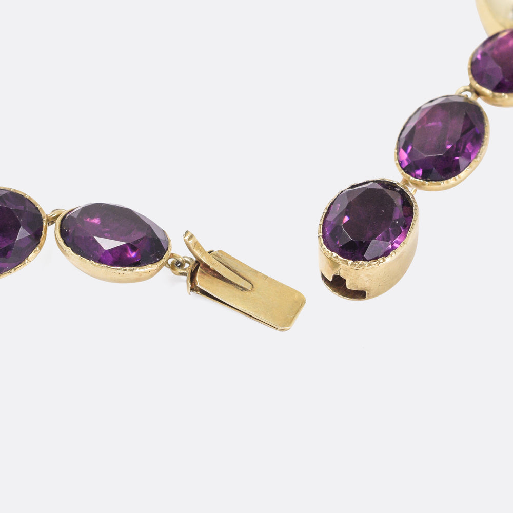Georgian Amethyst Paste Rivière Necklace