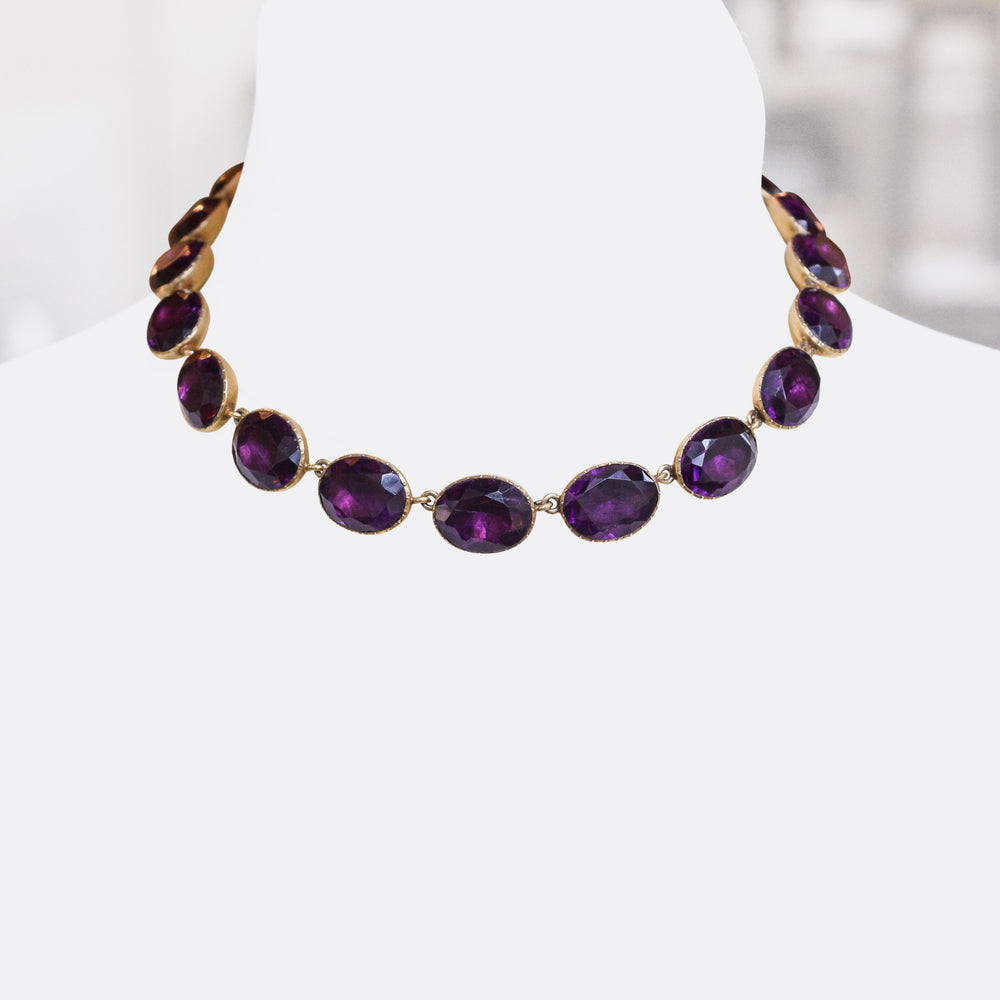 Georgian Amethyst Paste Rivière Necklace