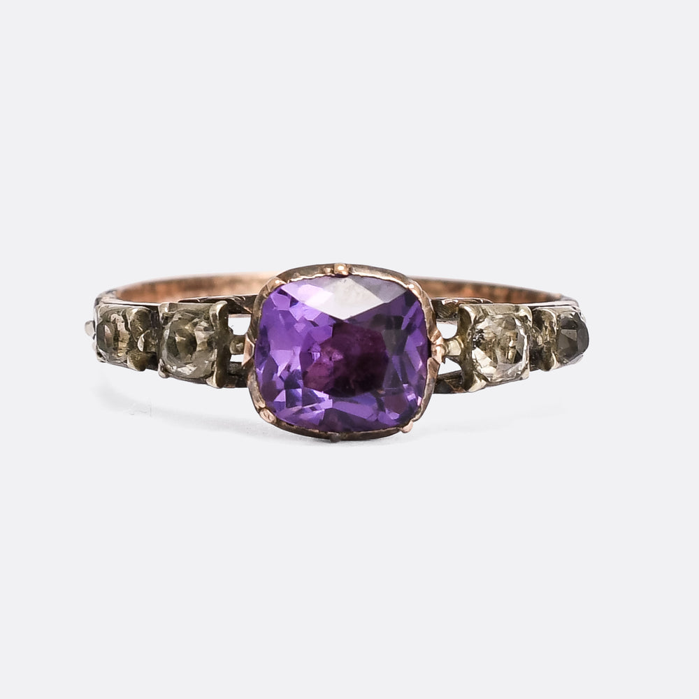 Georgian Amethyst Paste Solitaire Ring