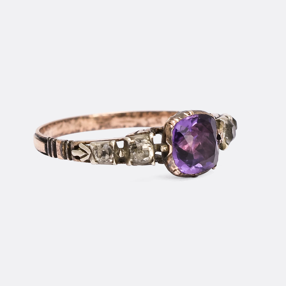 Georgian Amethyst Paste Solitaire Ring