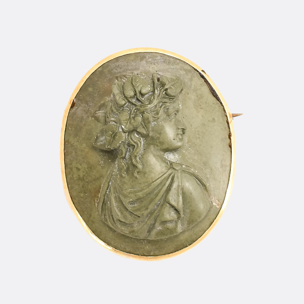 Georgian Baccante Lava Cameo Brooch