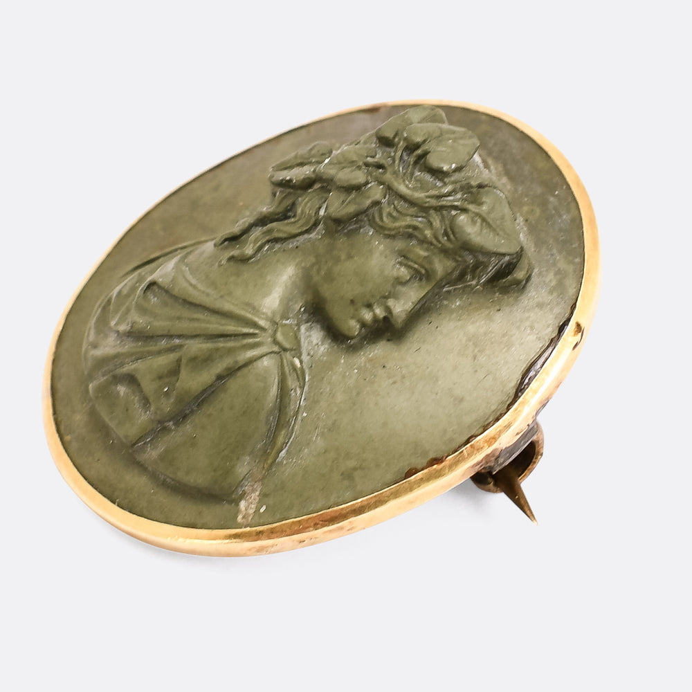 Georgian Baccante Lava Cameo Brooch