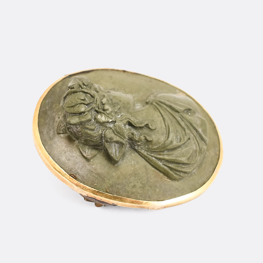 Georgian Baccante Lava Cameo Brooch