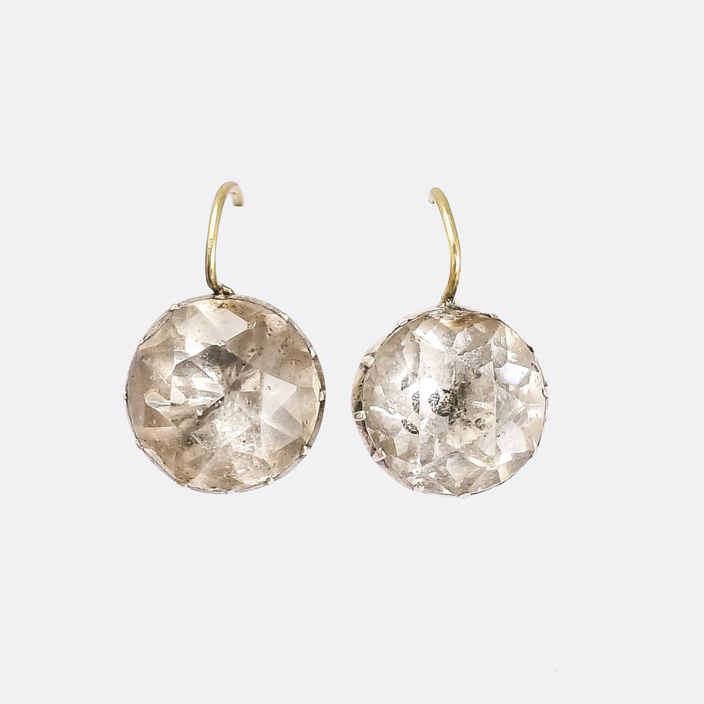 Georgian Black Dot Paste Earrings