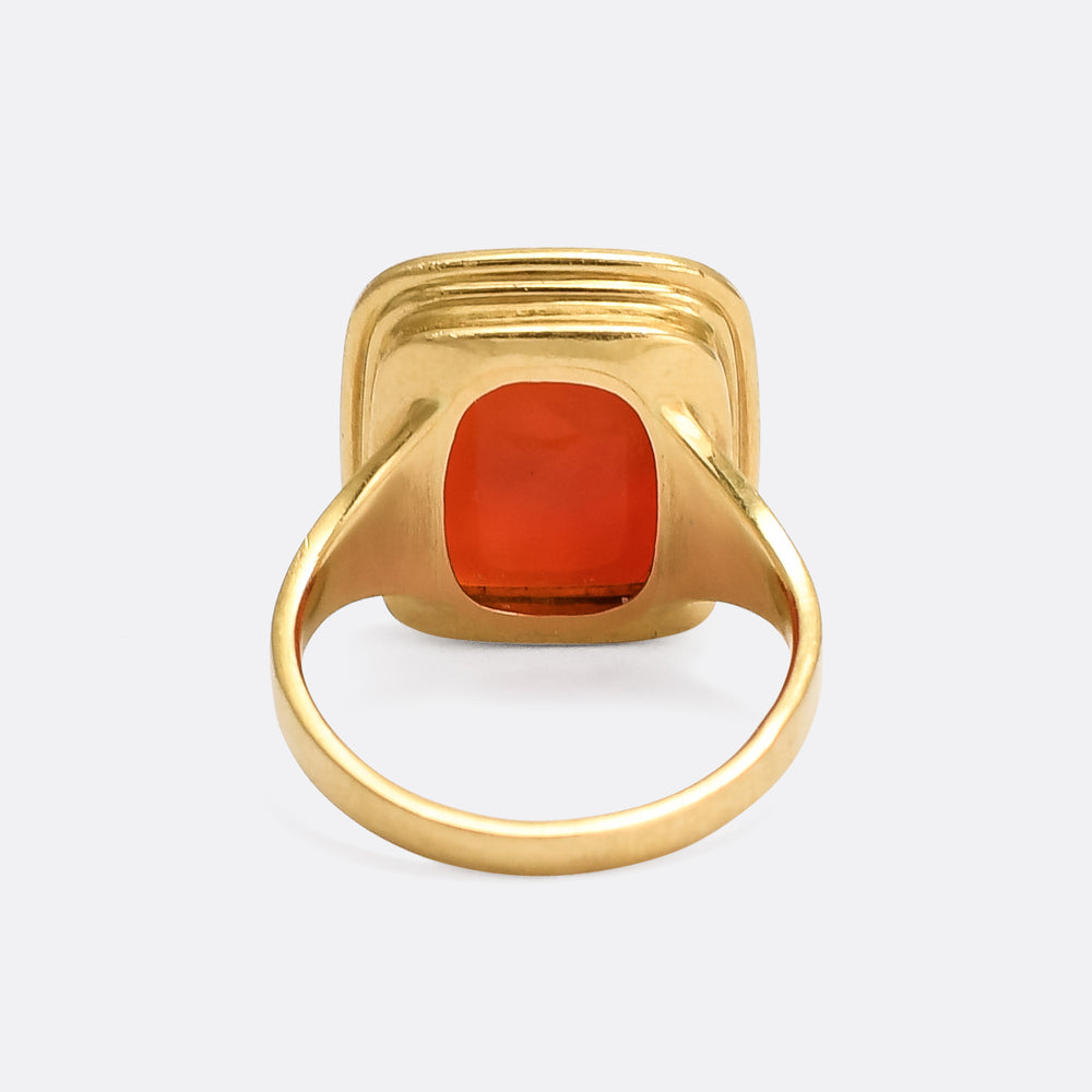 Georgian Carnelian Intaglio Cock Ring