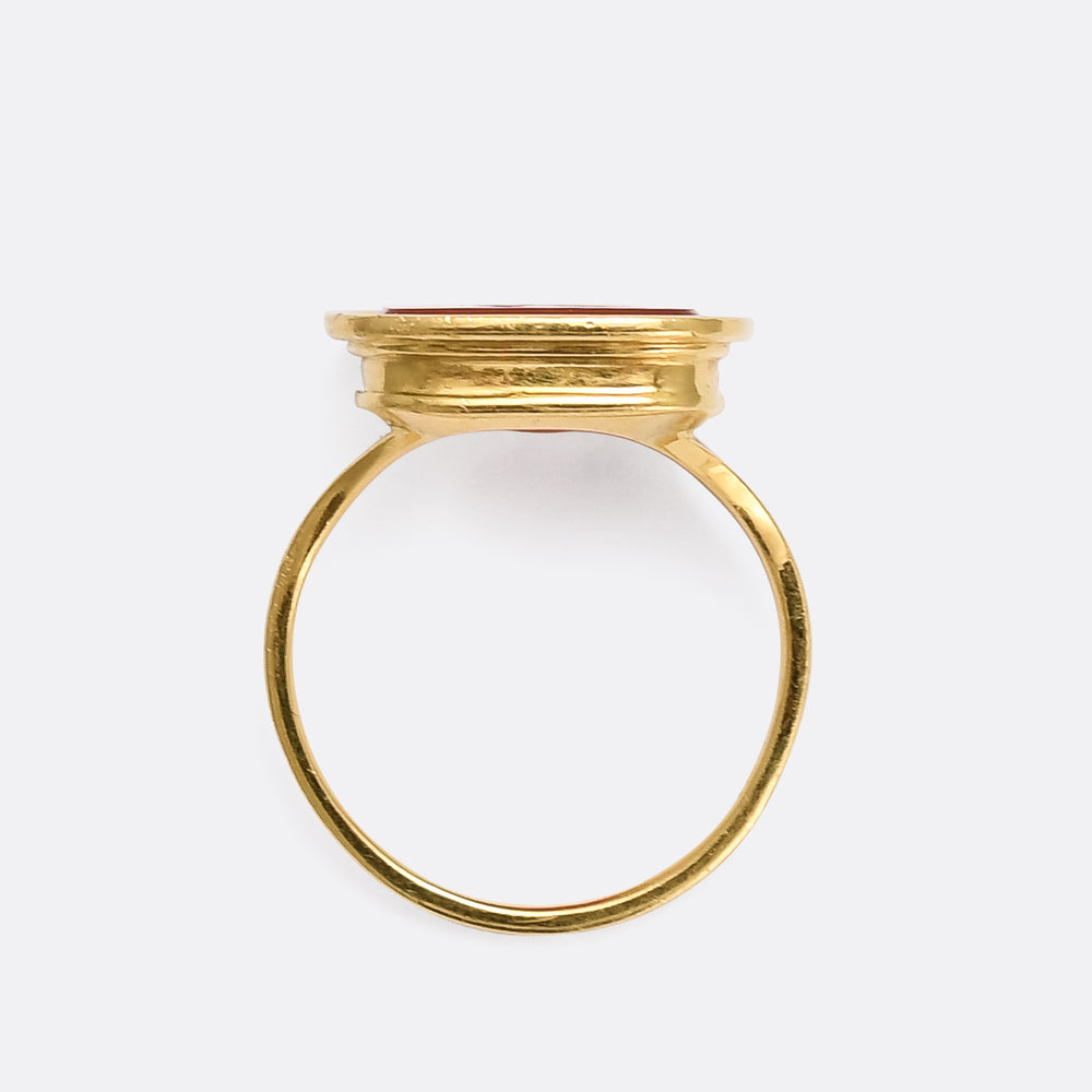 Georgian Carnelian Intaglio Cock Ring