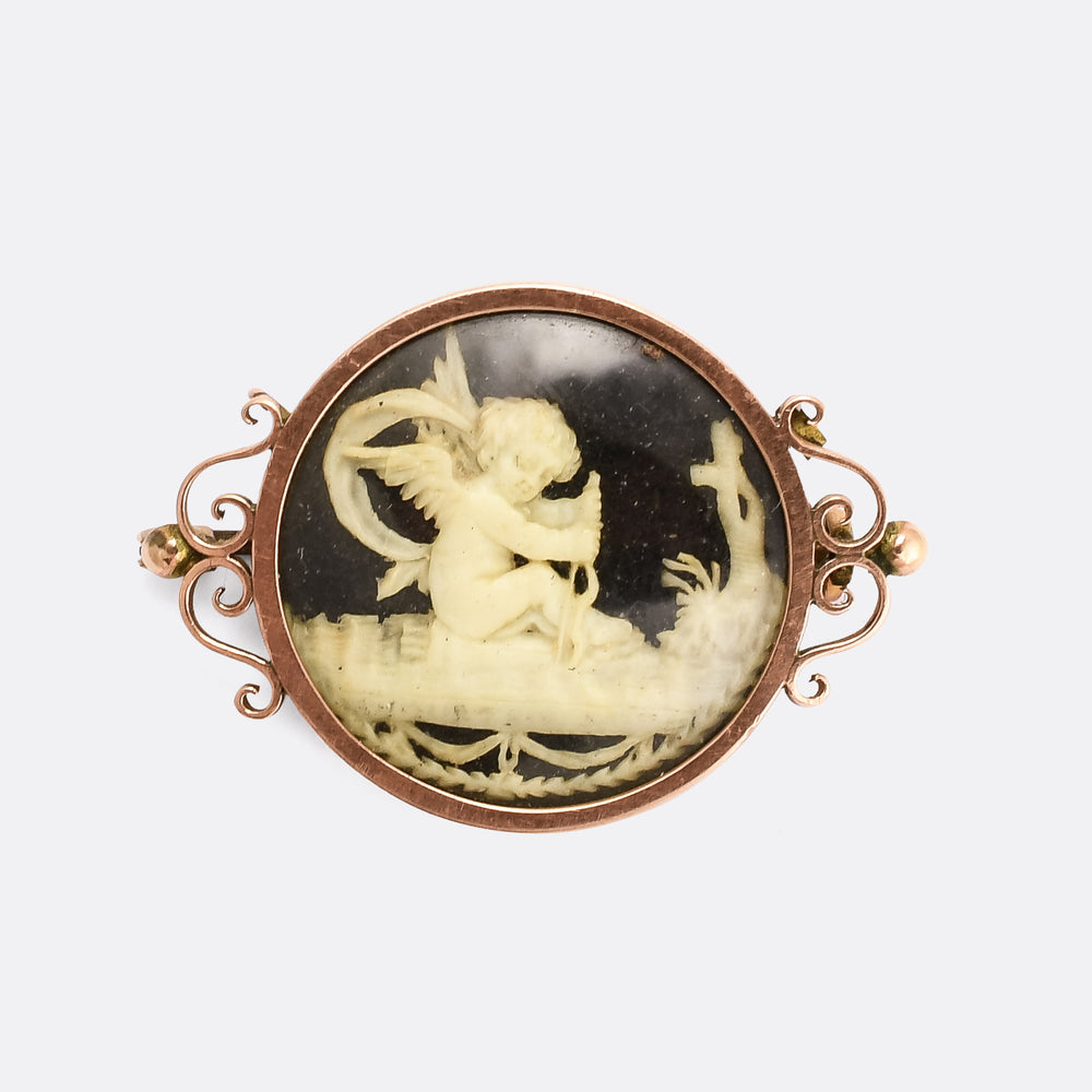 Georgian Cupid Escaping By Sea Brooch