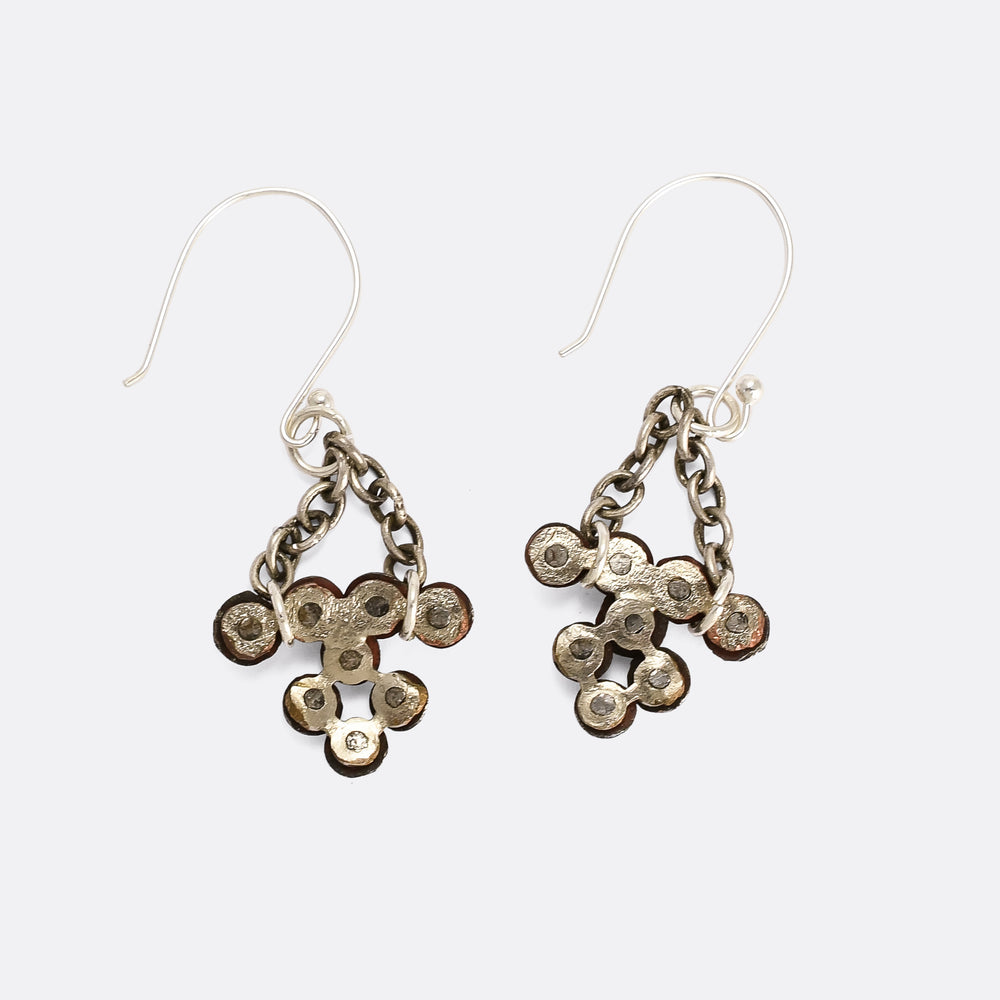 Georgian Cut Steel Triangle Earrings