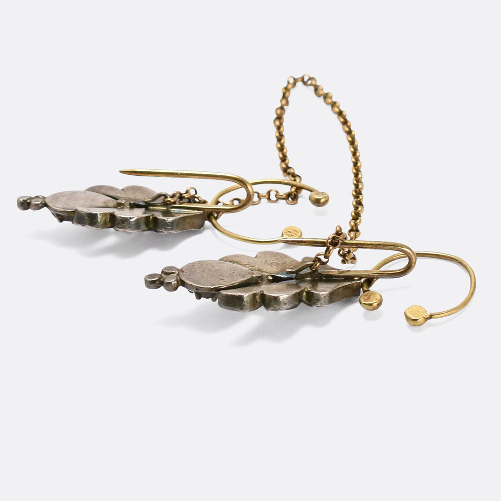 Georgian Diamond & Pearl Cloak Pins