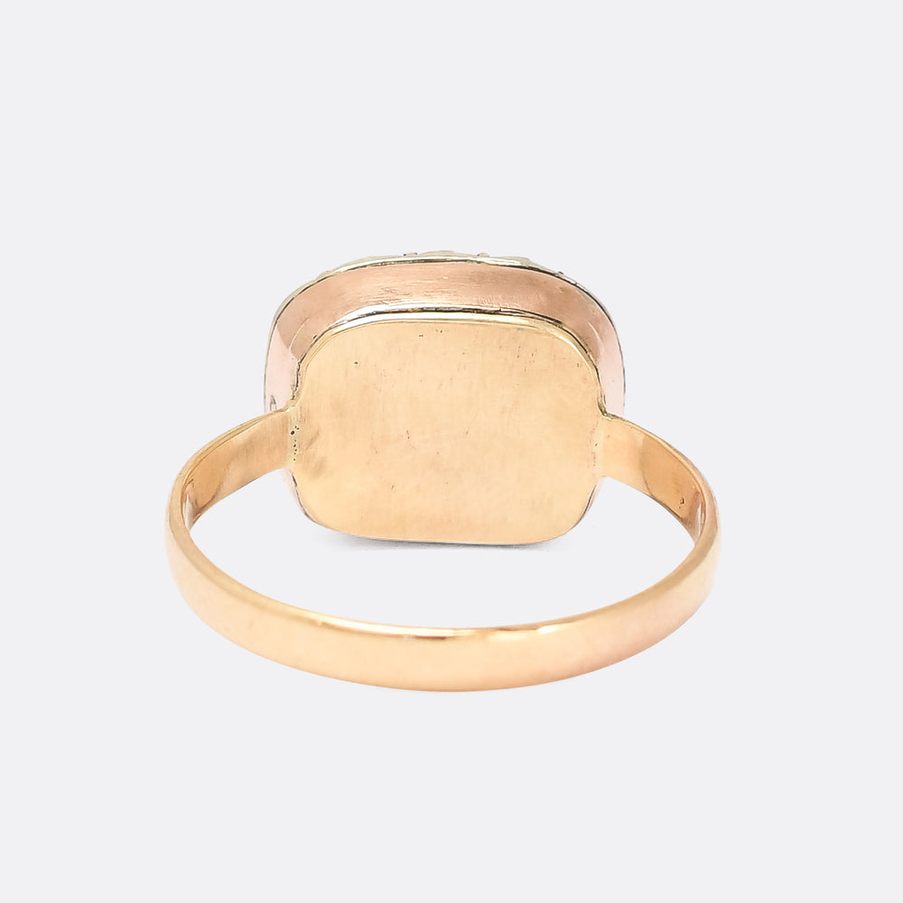 Georgian Emerald Paste Cluster Ring