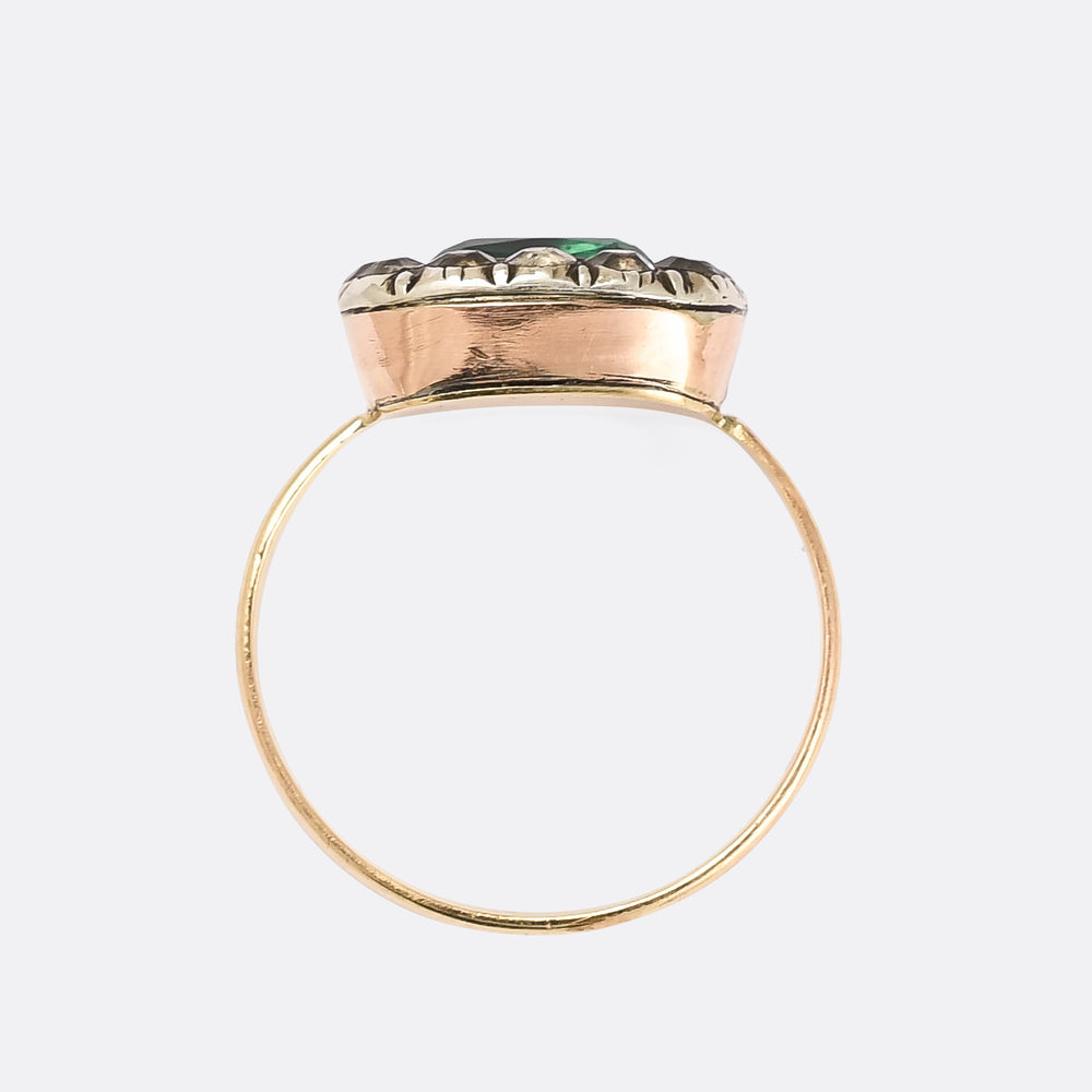 Georgian Emerald Paste Cluster Ring