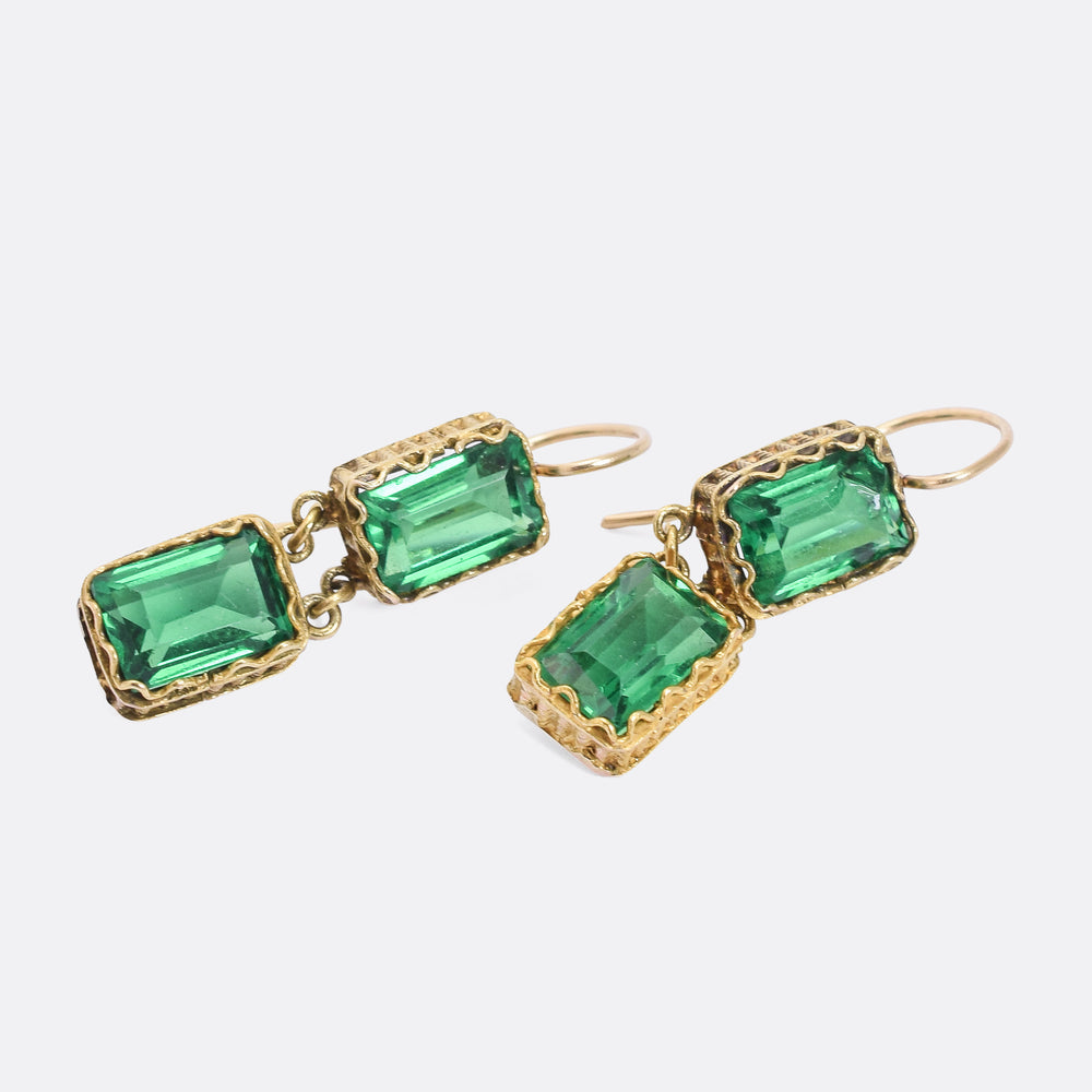Georgian Emerald Paste Earrings