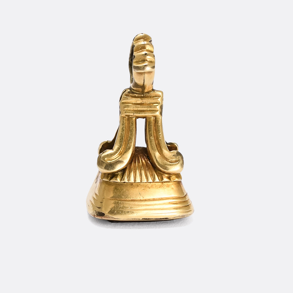 Georgian Forget Me Not Amethyst Intaglio Seal Fob Pendant