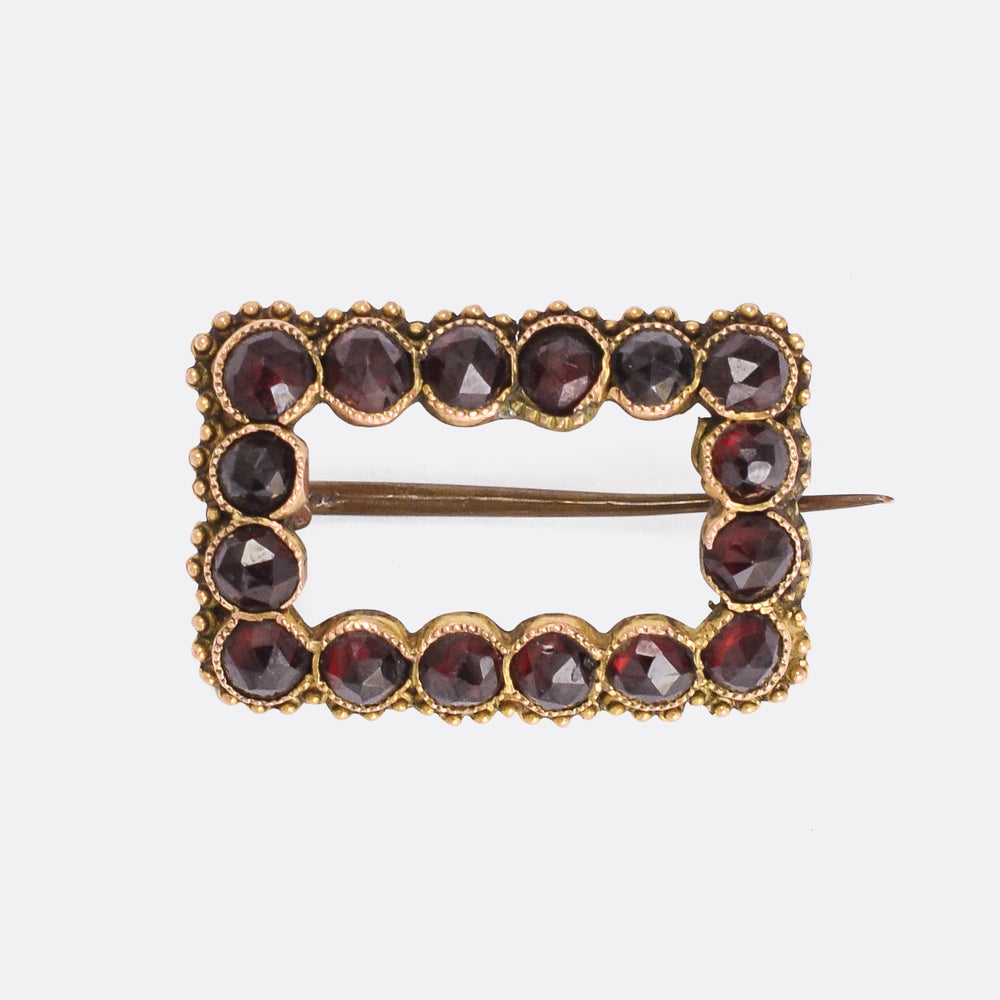 Georgian Garnet Buckle Brooch