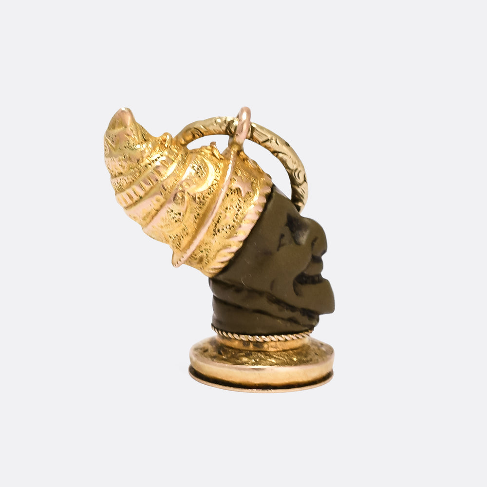 Georgian Gold & Lava Pulchinella Pendant