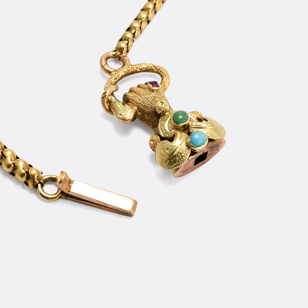 Georgian Hand & Snake Chain Necklace