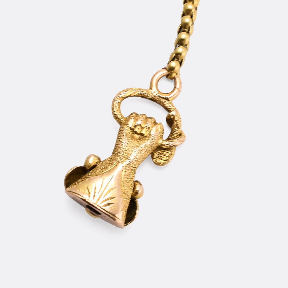 Georgian Hand & Snake Chain Necklace