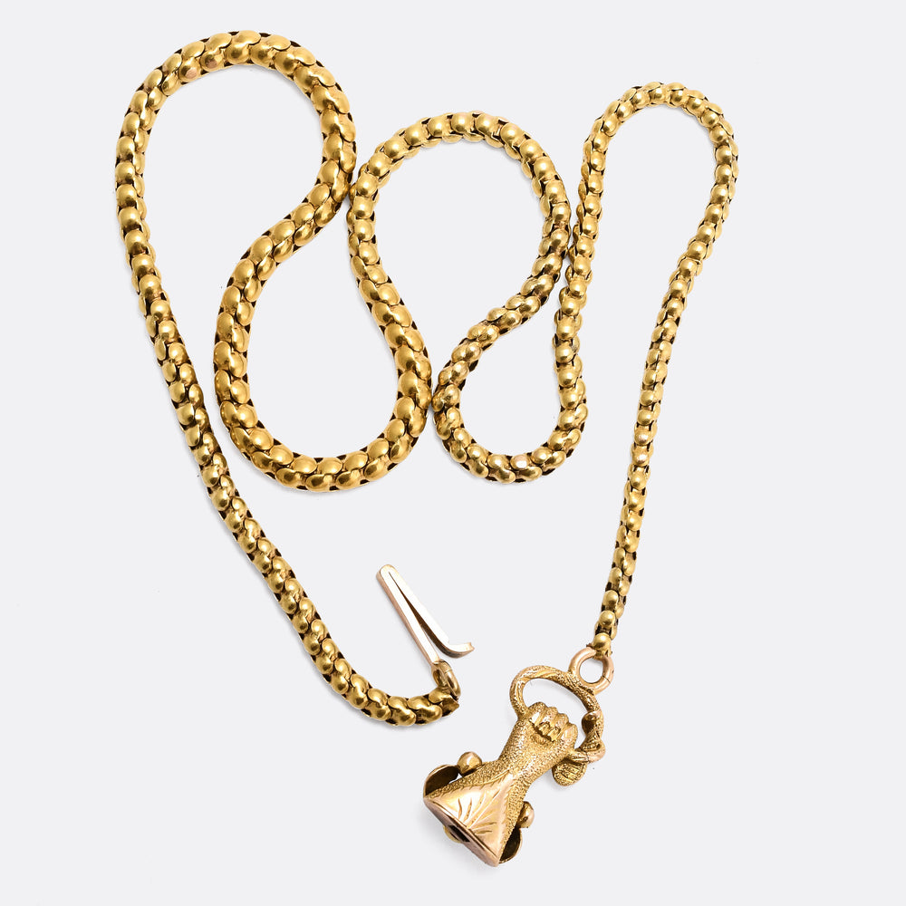 Georgian Hand & Snake Chain Necklace