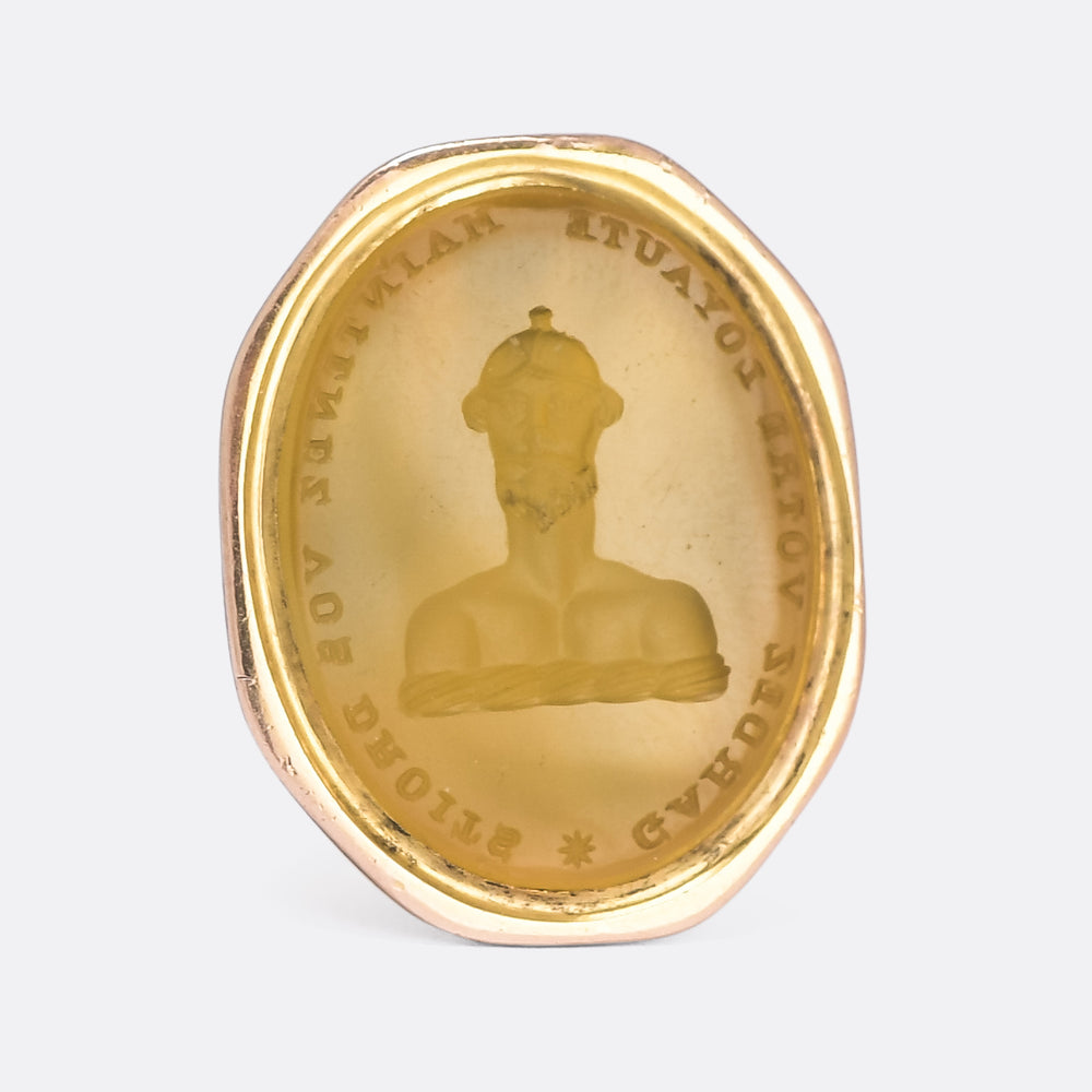 Georgian Heraldic Seal Fob Loyalty = Right