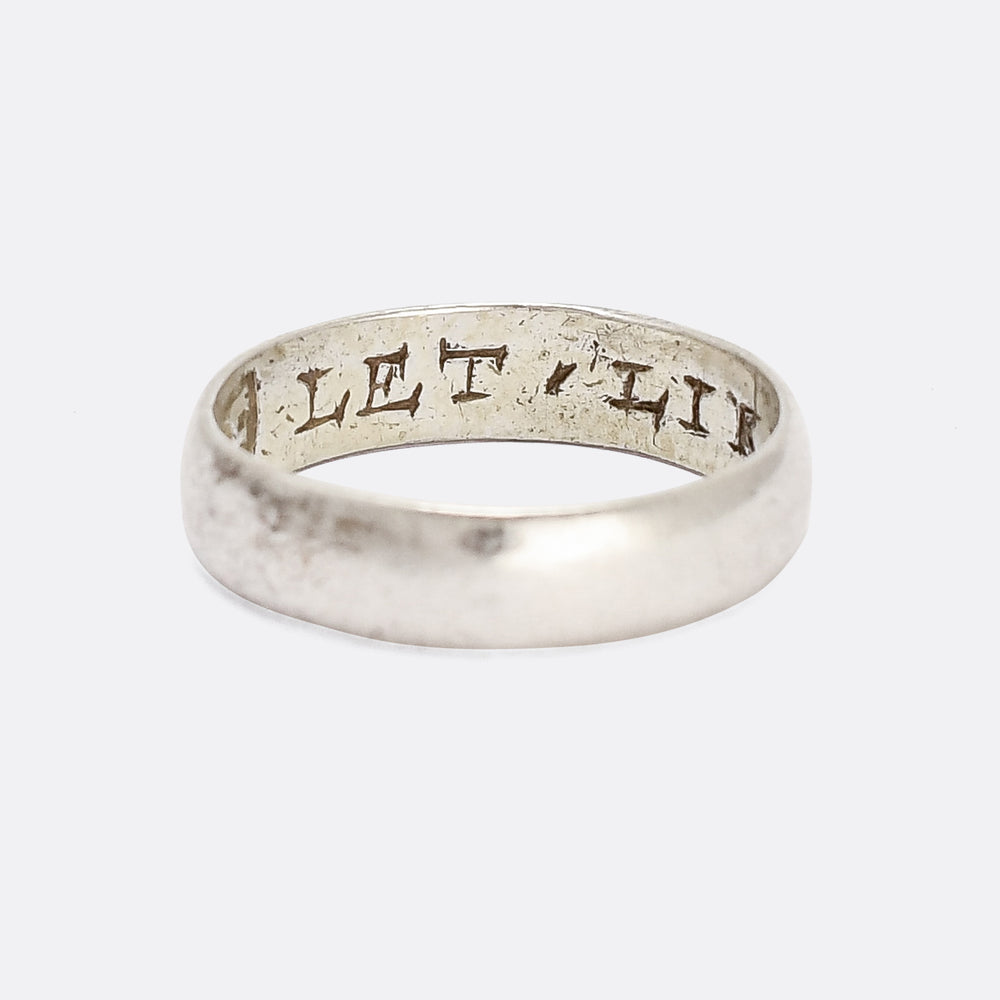 Georgian LET LIKINGE LAST Silver Posy Ring