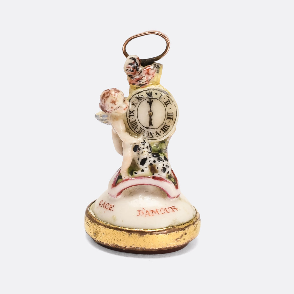 Georgian Love Takes Time Derby-Chelsea Seal Fob Pendant