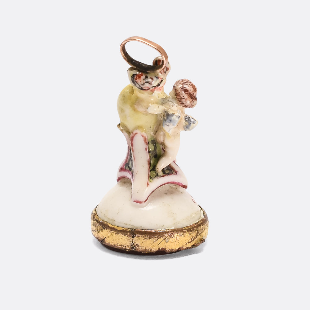 Georgian Love Takes Time Derby-Chelsea Seal Fob Pendant