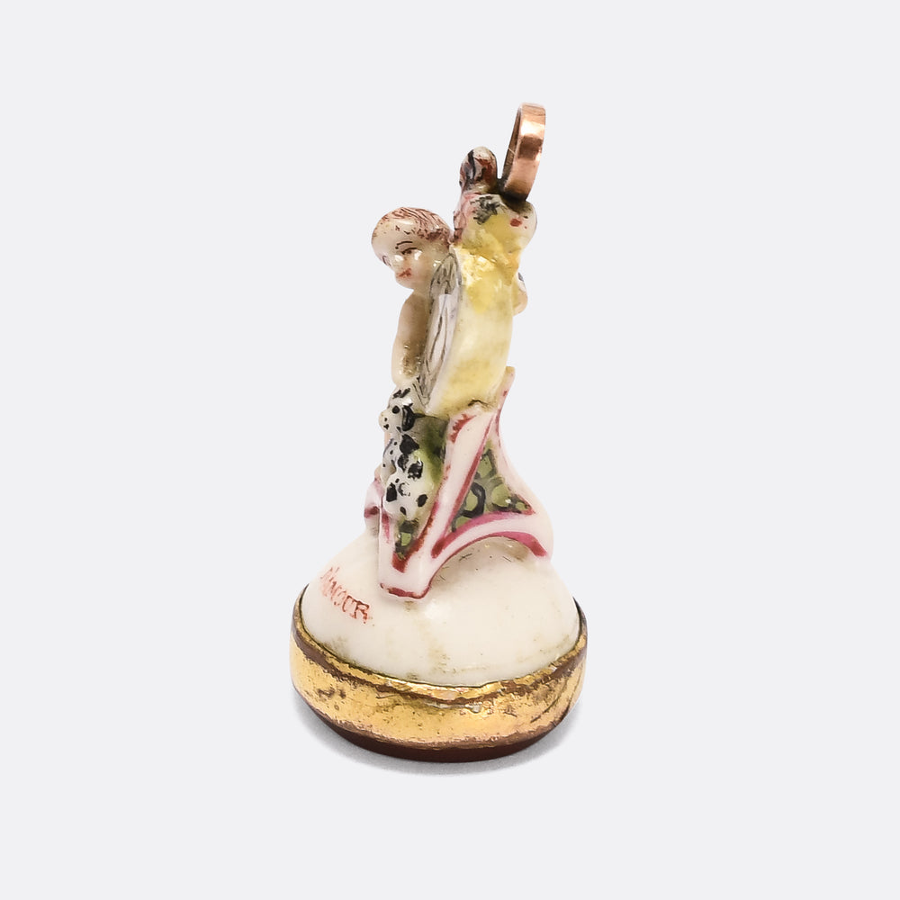 Georgian Love Takes Time Derby-Chelsea Seal Fob Pendant