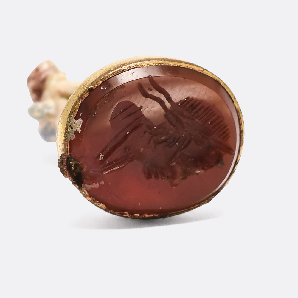 Georgian Love Takes Time Derby-Chelsea Seal Fob Pendant