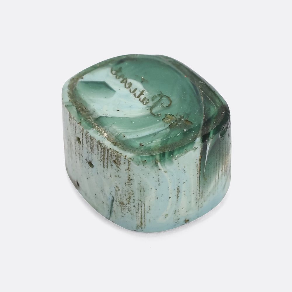 Georgian Marble Glass Be Patient Intaglio Seal