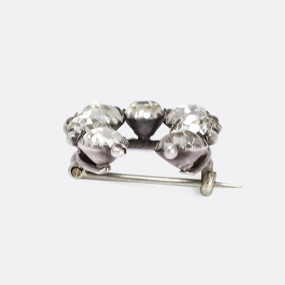 Georgian Old Cut Paste Horseshoe Brooch