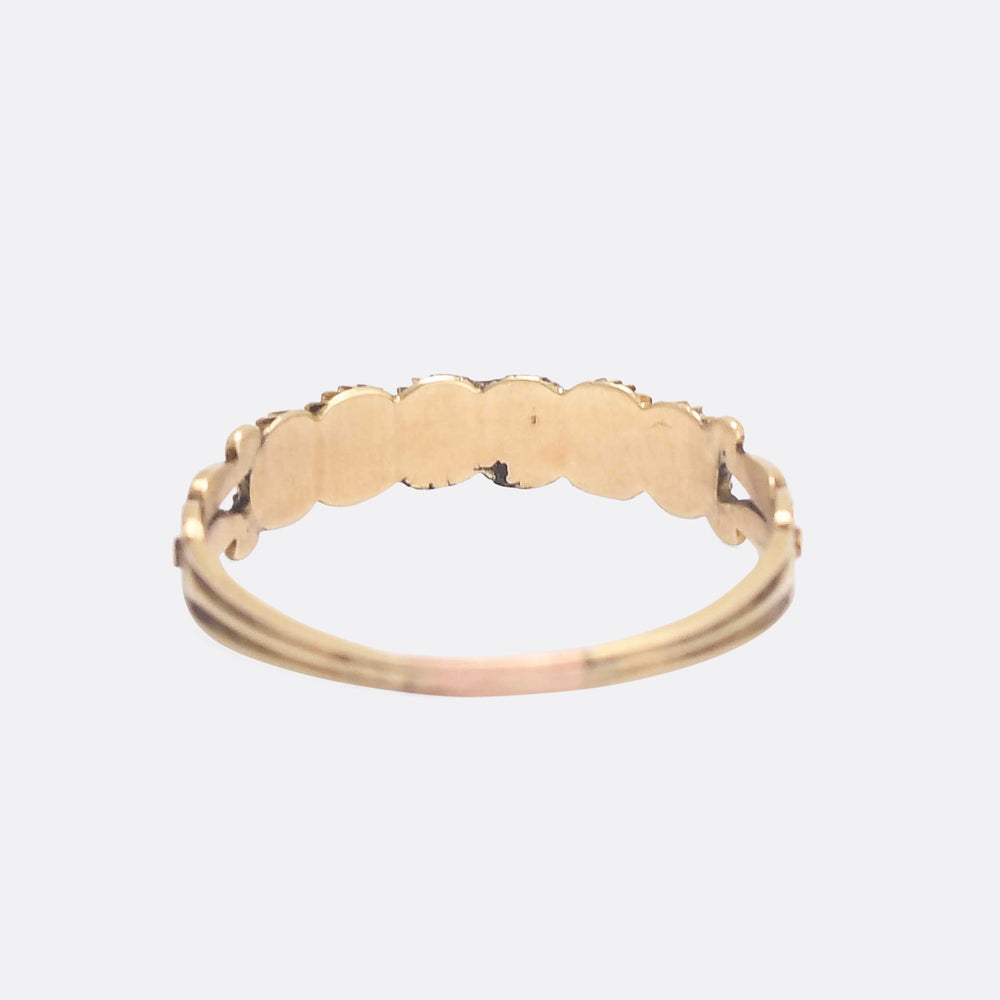 Georgian Pearl Half Hoop Eternity Ring