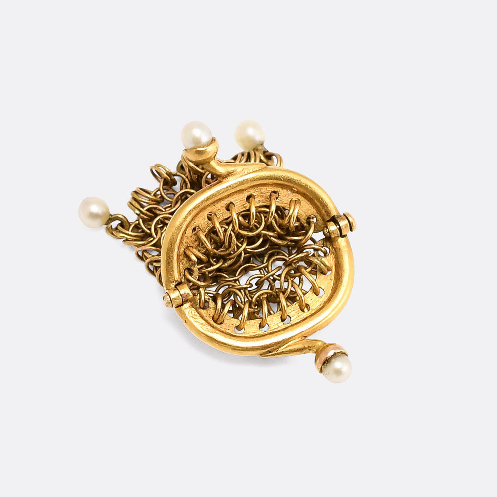 Georgian Pearl Miser's Purse Charm