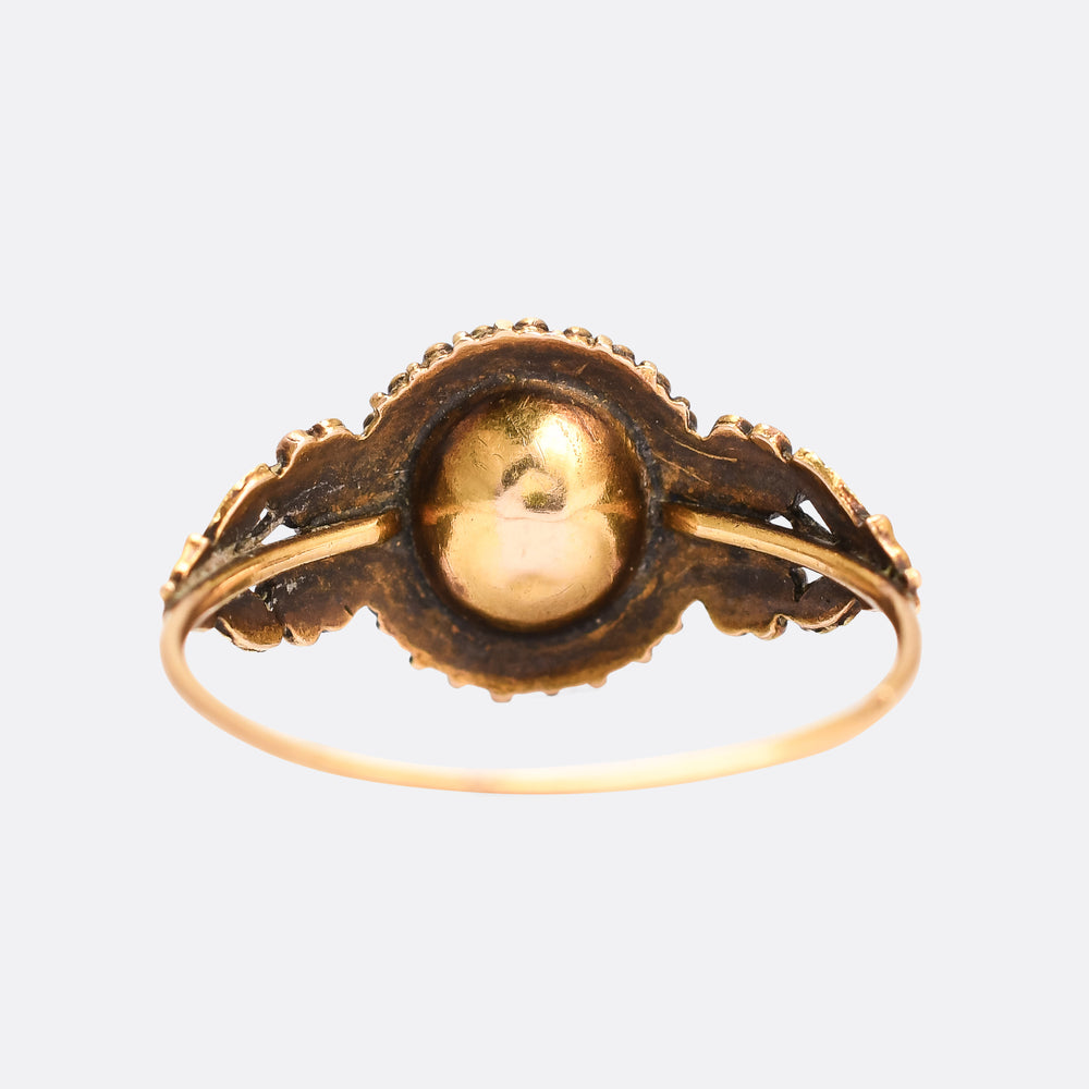 Georgian Pink Topaz Floral Solitaire Ring