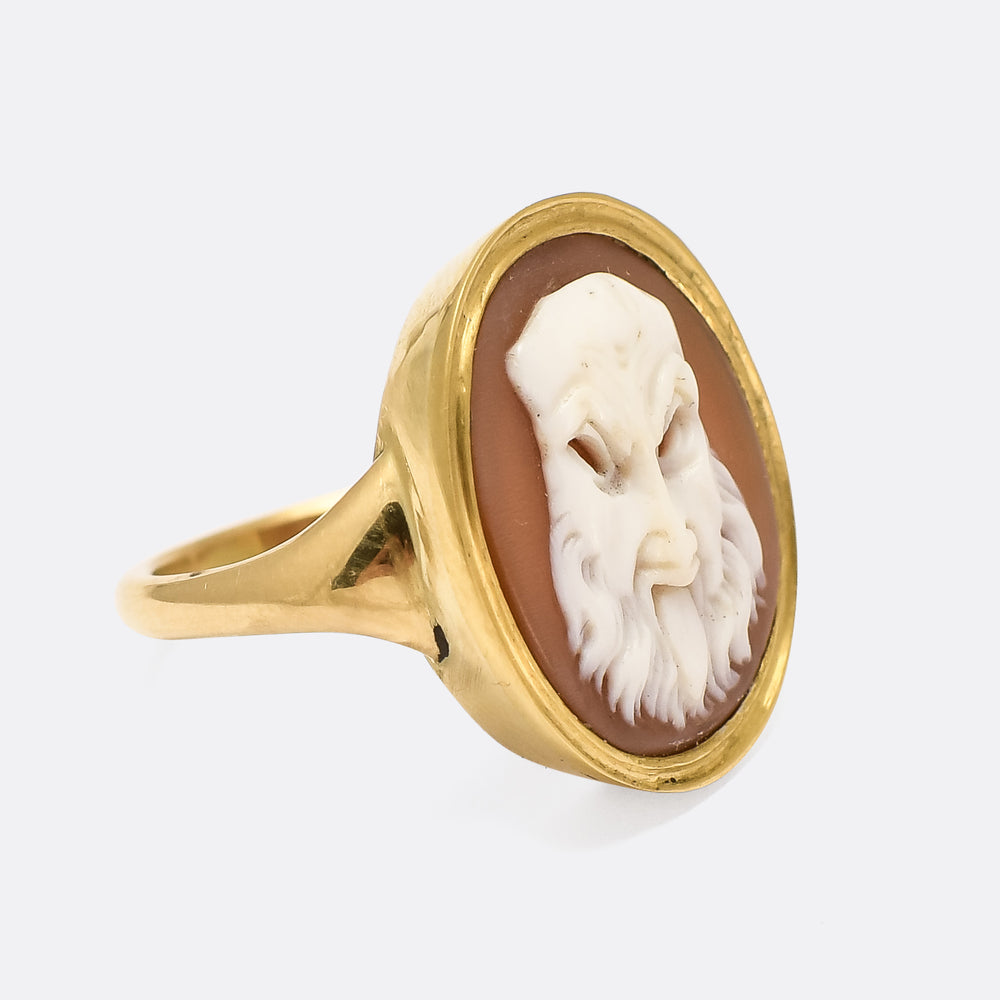 Georgian Prosopon Greek Theatre Mask Cameo Ring