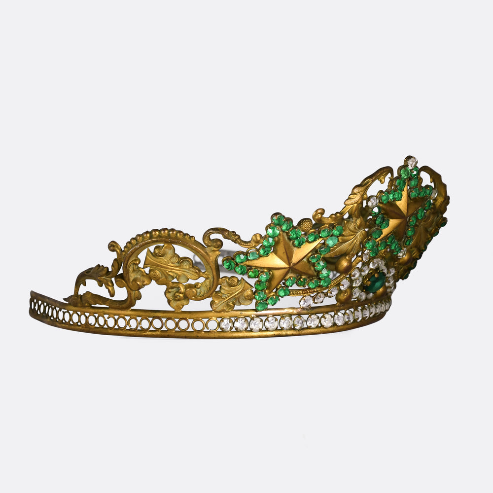 Georgian Regency Green & White Paste Tiara