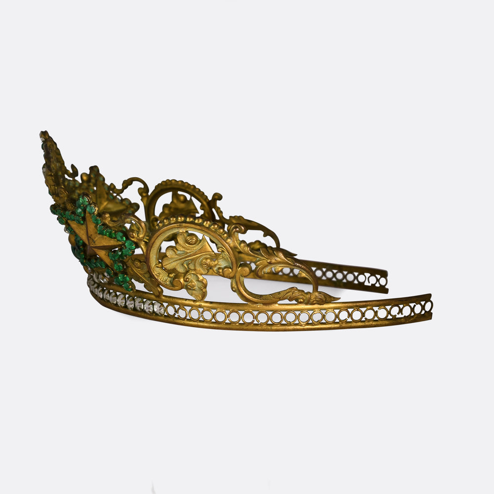Georgian Regency Green & White Paste Tiara