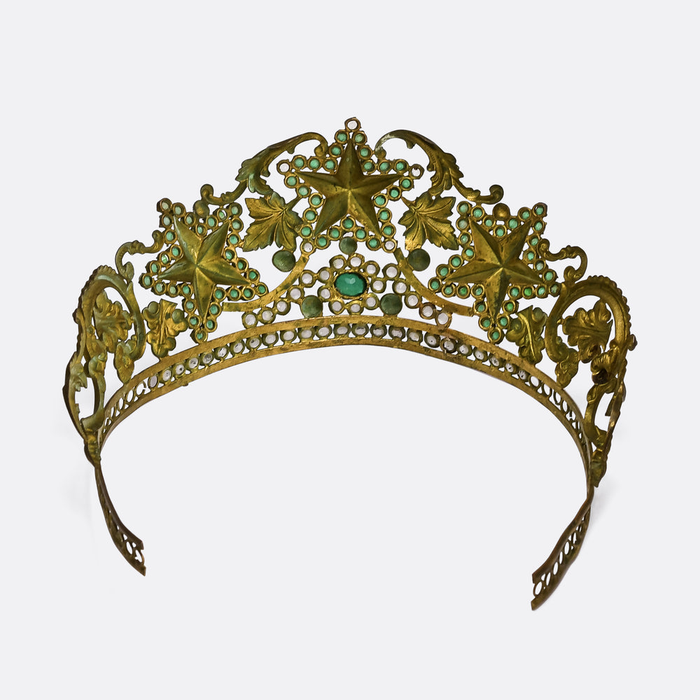 Georgian Regency Green & White Paste Tiara