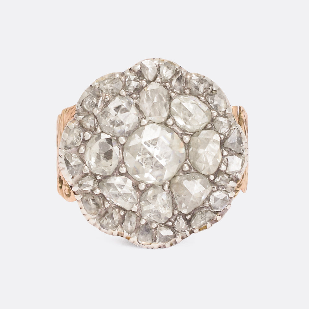 Georgian Rose Cut Diamond Cobblestone Ring